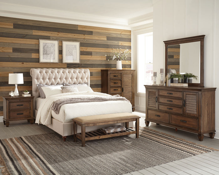 Devon  California King Bedroom Set Beige and Oak