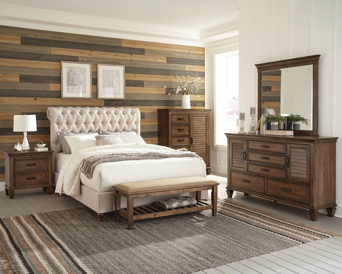 Devon  California King Bedroom Set Beige and Oak