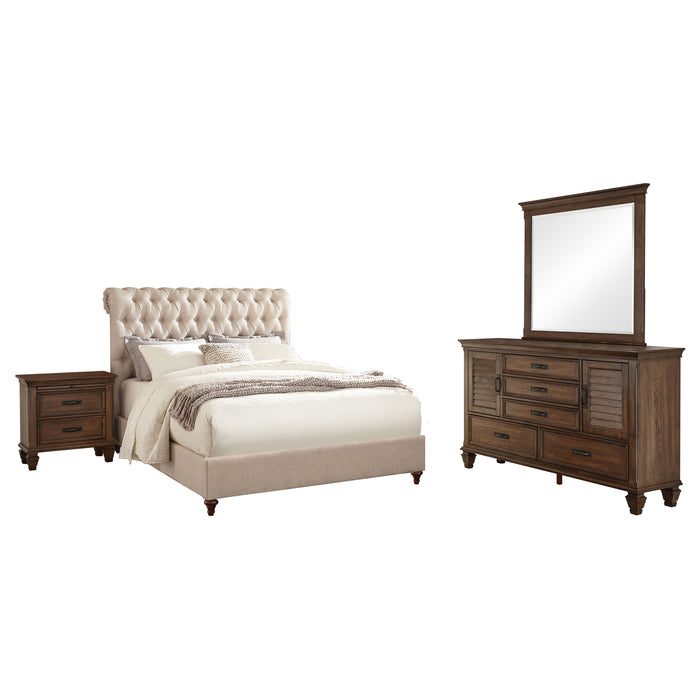 Devon  California King Bedroom Set Beige and Oak
