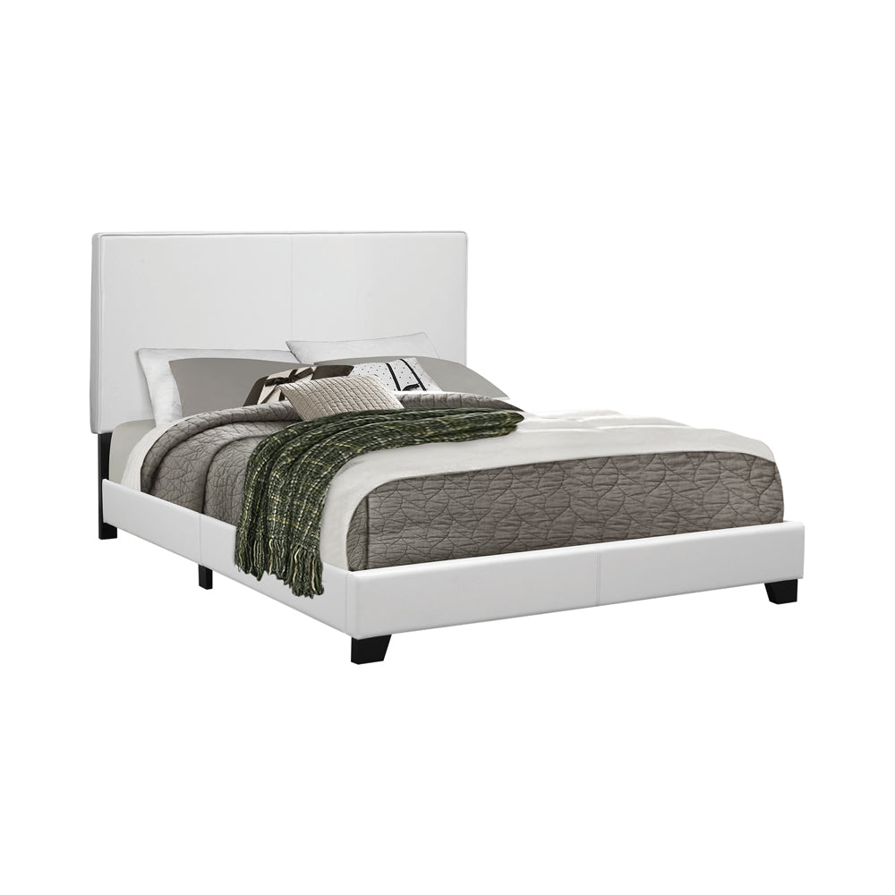 Mauve Upholstered  Panel Bed Black