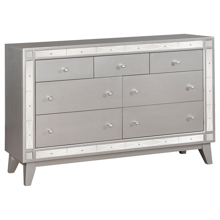 Camille  California King Bedroom Set Metallic Mercury