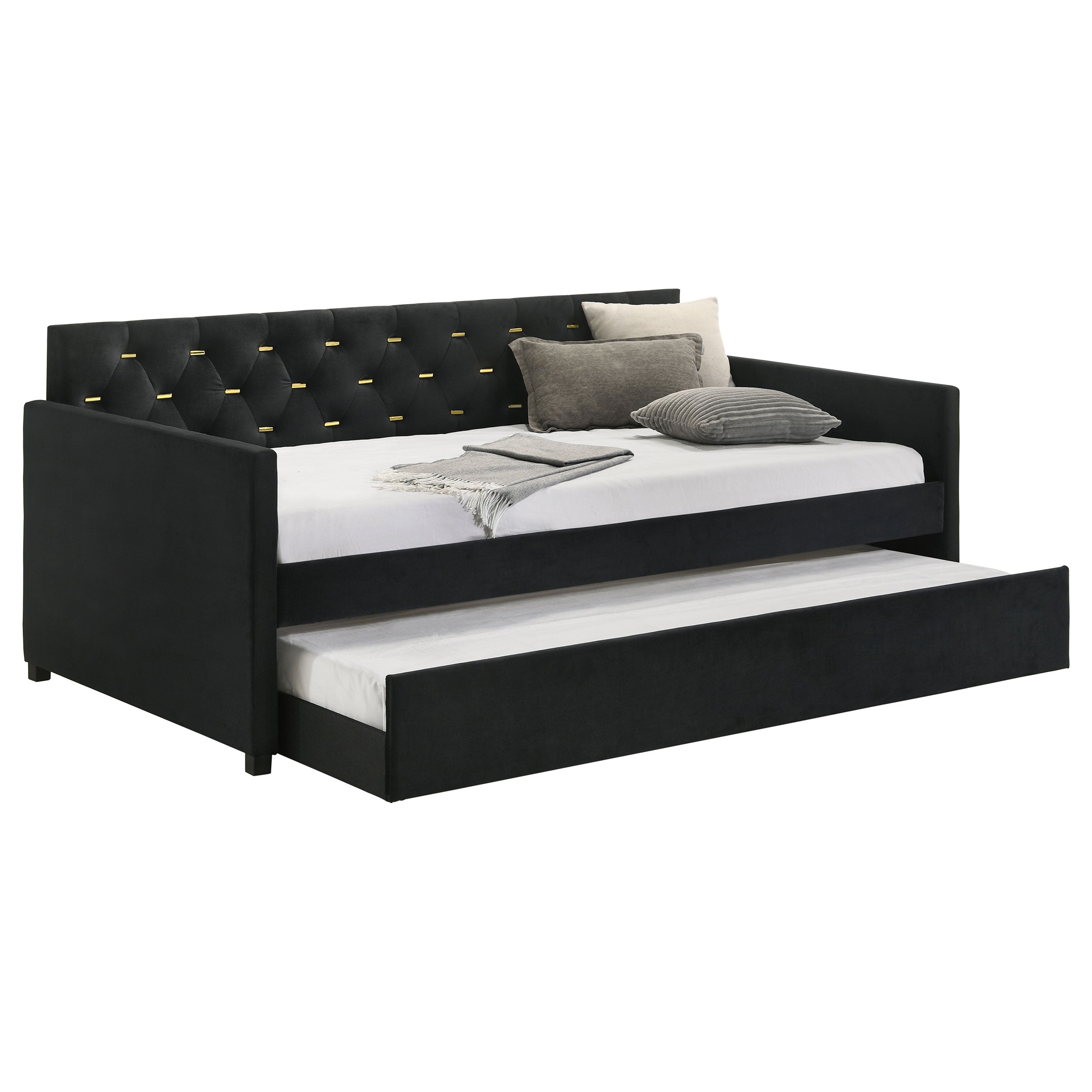 Kendall Upholstered  Daybed with Trundle Black