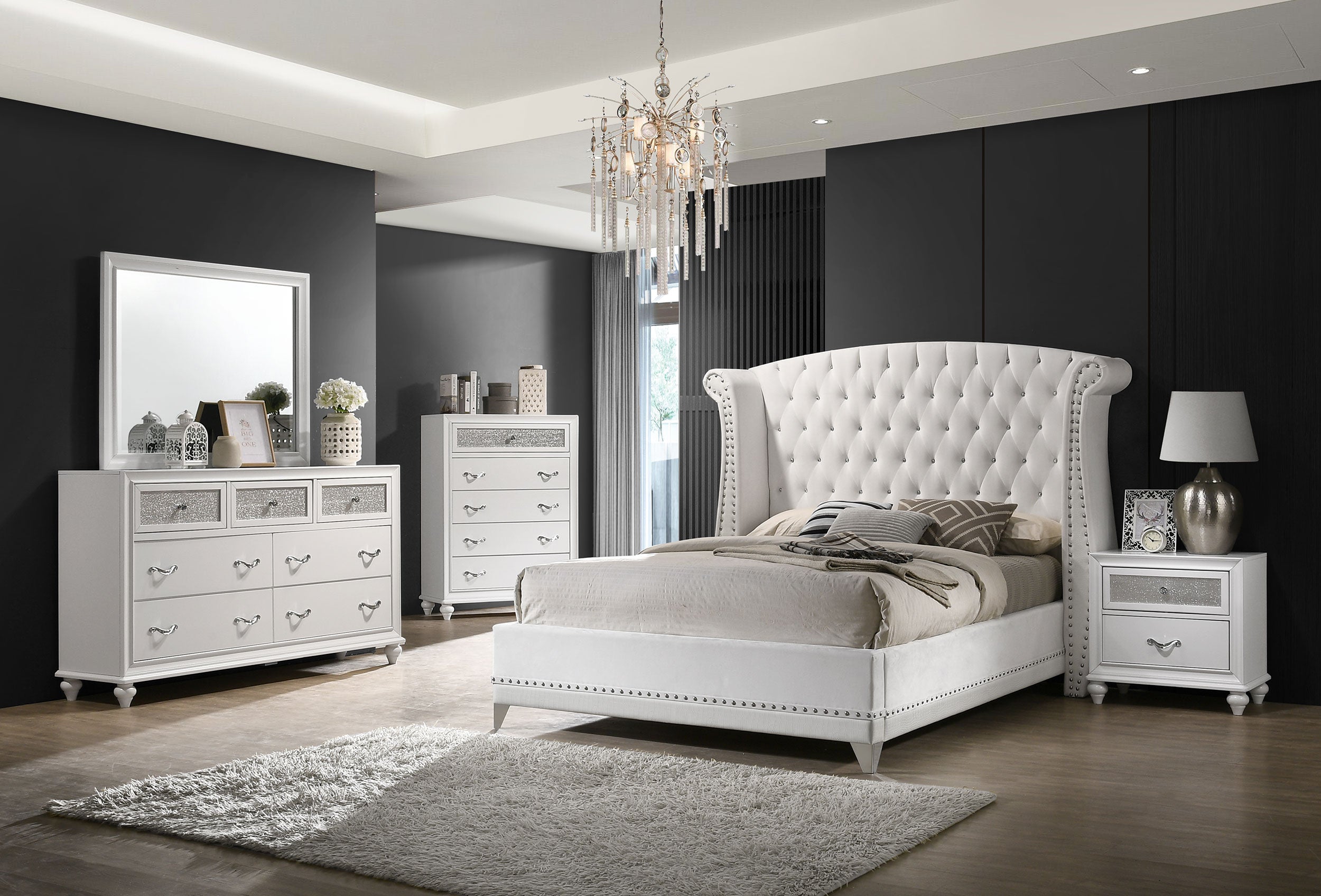 Barzini  California King Bedroom Set Black