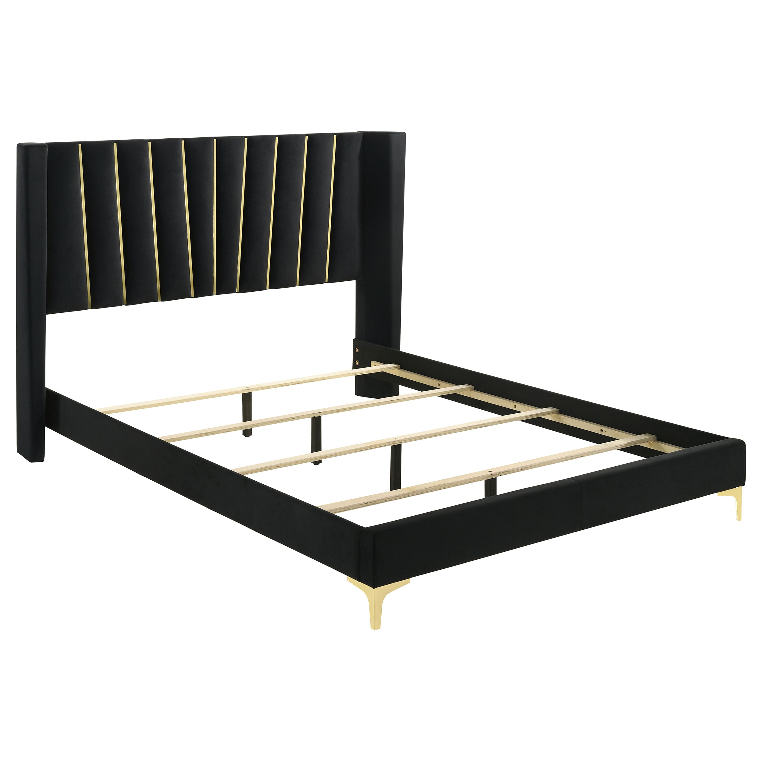 Kendall Upholstered California King Panel Bed Black