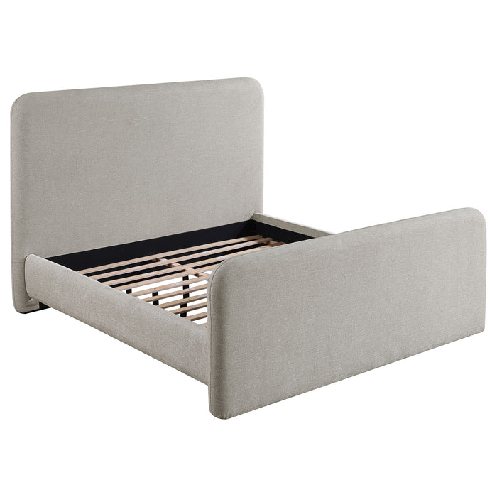 Wren Upholstered  Panel Bed Grey