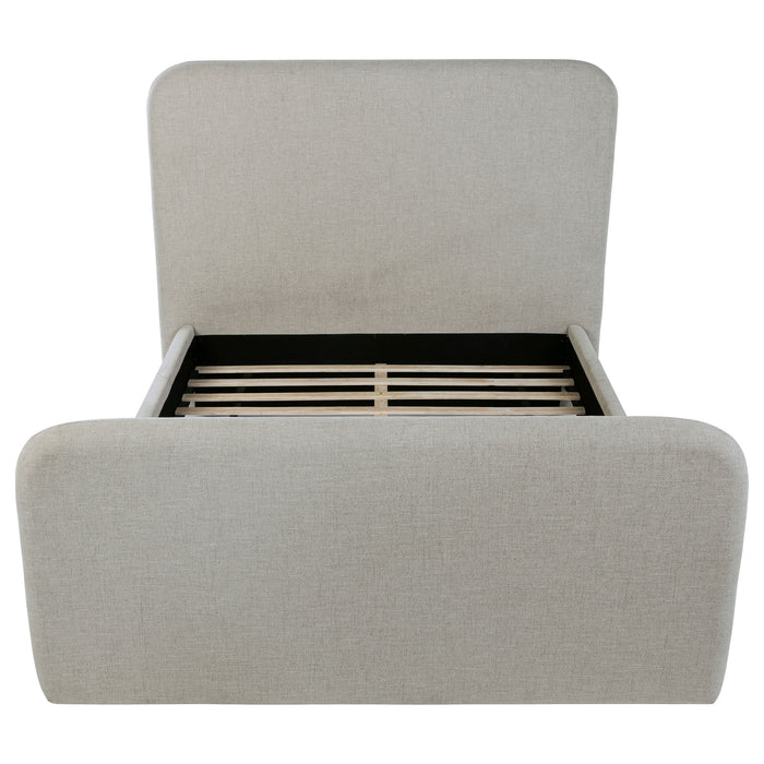 Wren Upholstered  Panel Bed Grey