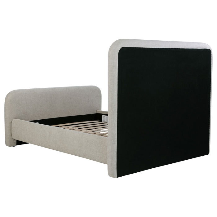 Wren Upholstered  Panel Bed Grey