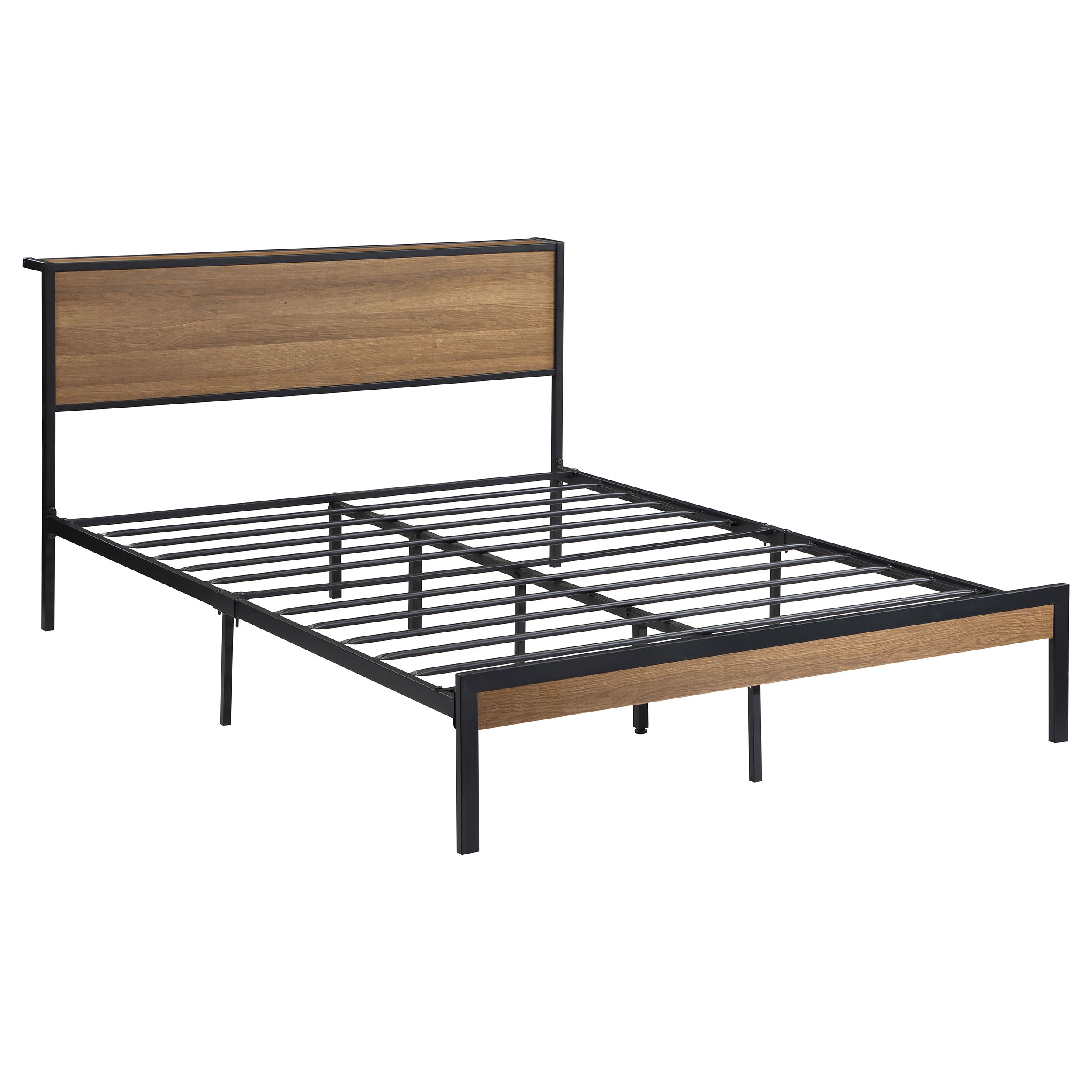 Ricky Metal  Panel Bed Light Oak