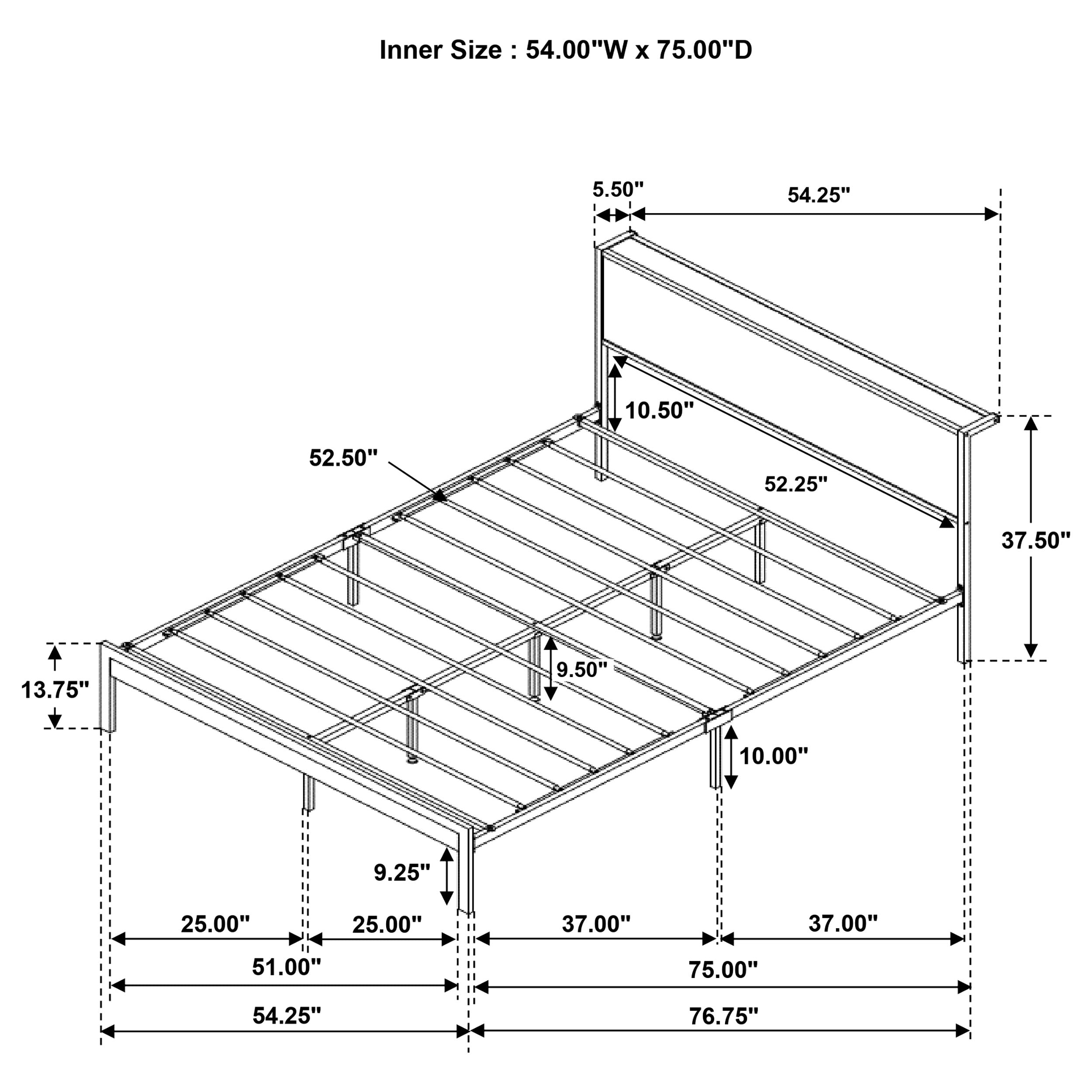 Ricky Metal  Panel Bed Light Oak