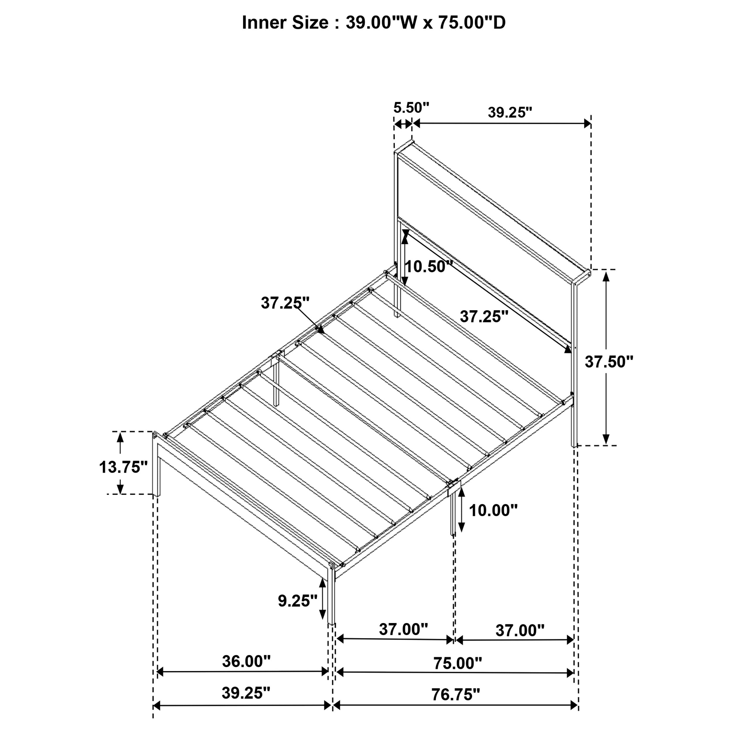 Ricky Metal  Panel Bed Light Oak