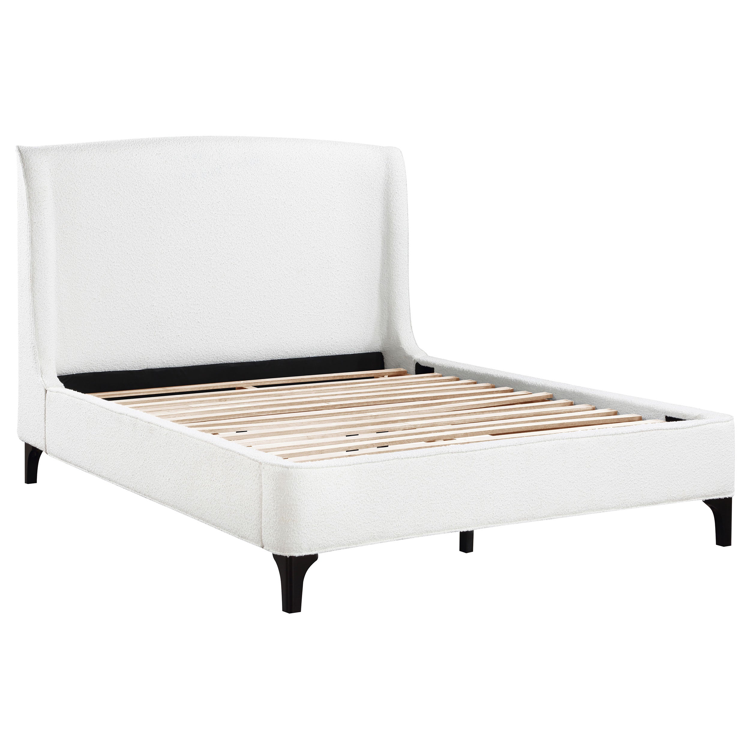 Mosby Upholstered  Wingback Bed Grey
