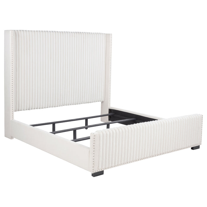 Natasha 65-inch Upholstered California King Bed Cream