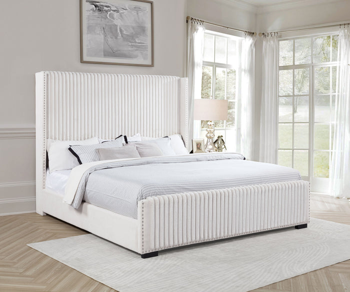 Natasha 65-inch Upholstered California King Bed Cream