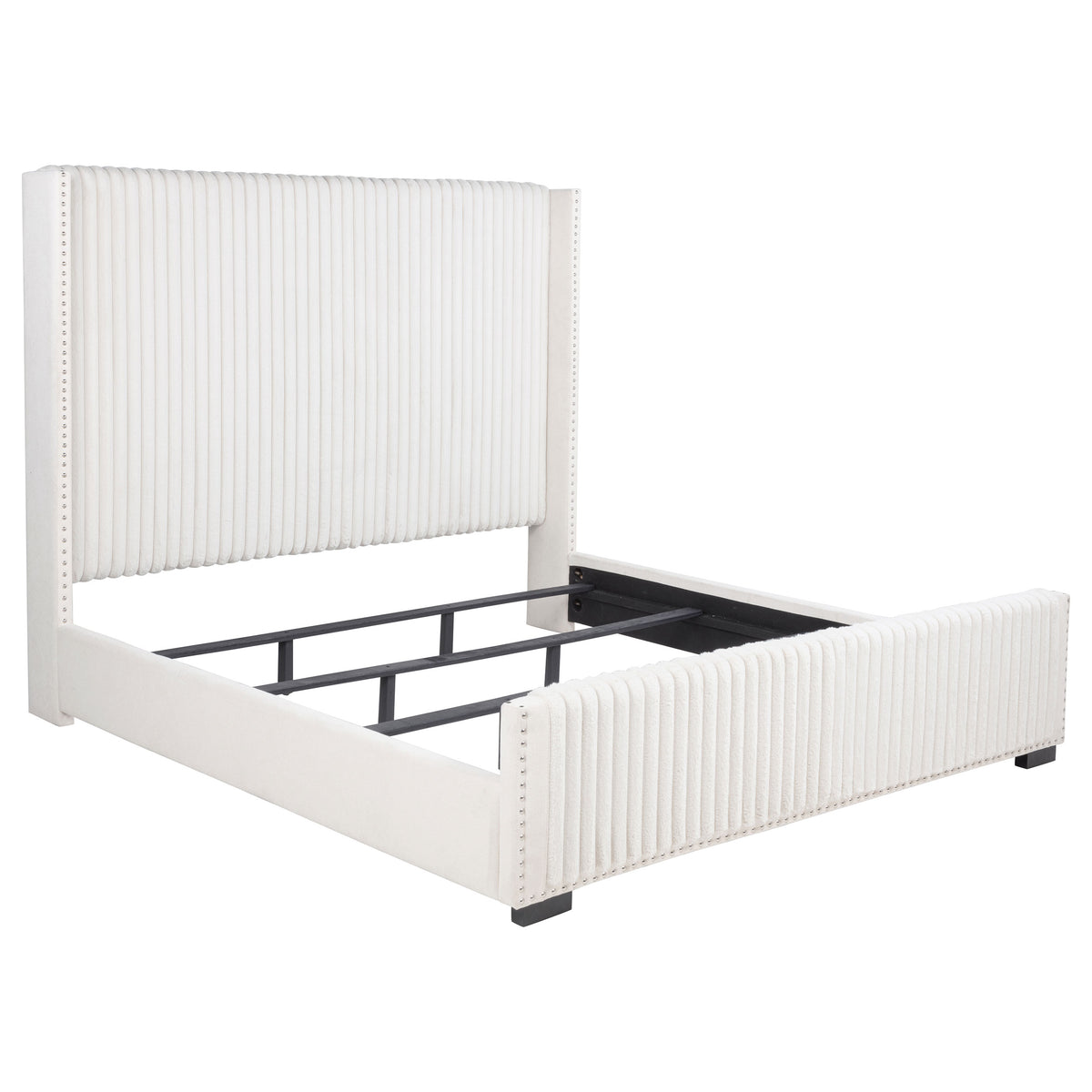 Natasha 65-inch Upholstered California King Bed Cream