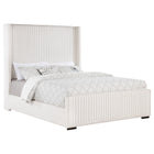 Natasha 65-inch Upholstered  Wingback Bed Cream