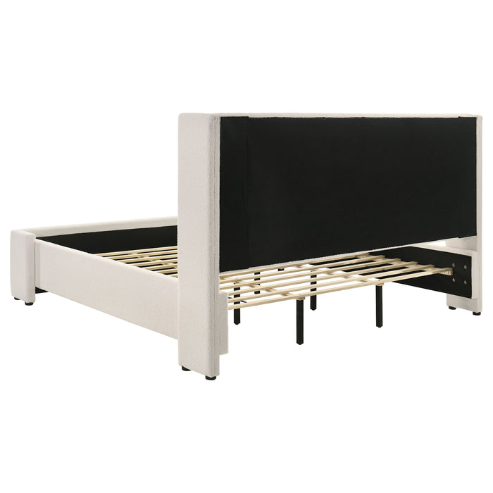 Alamosa Boucle Upholstered  Platform Bed White