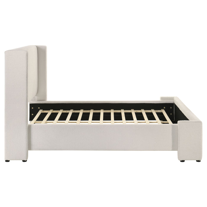 Alamosa Boucle Upholstered  Platform Bed White