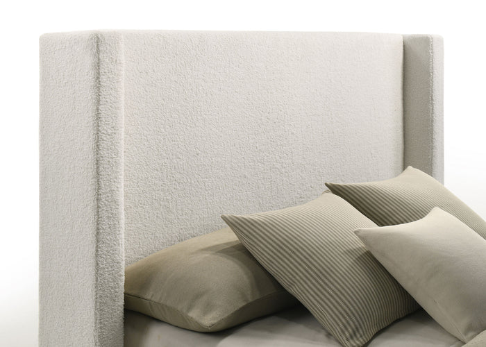 Alamosa Boucle Upholstered  Platform Bed White