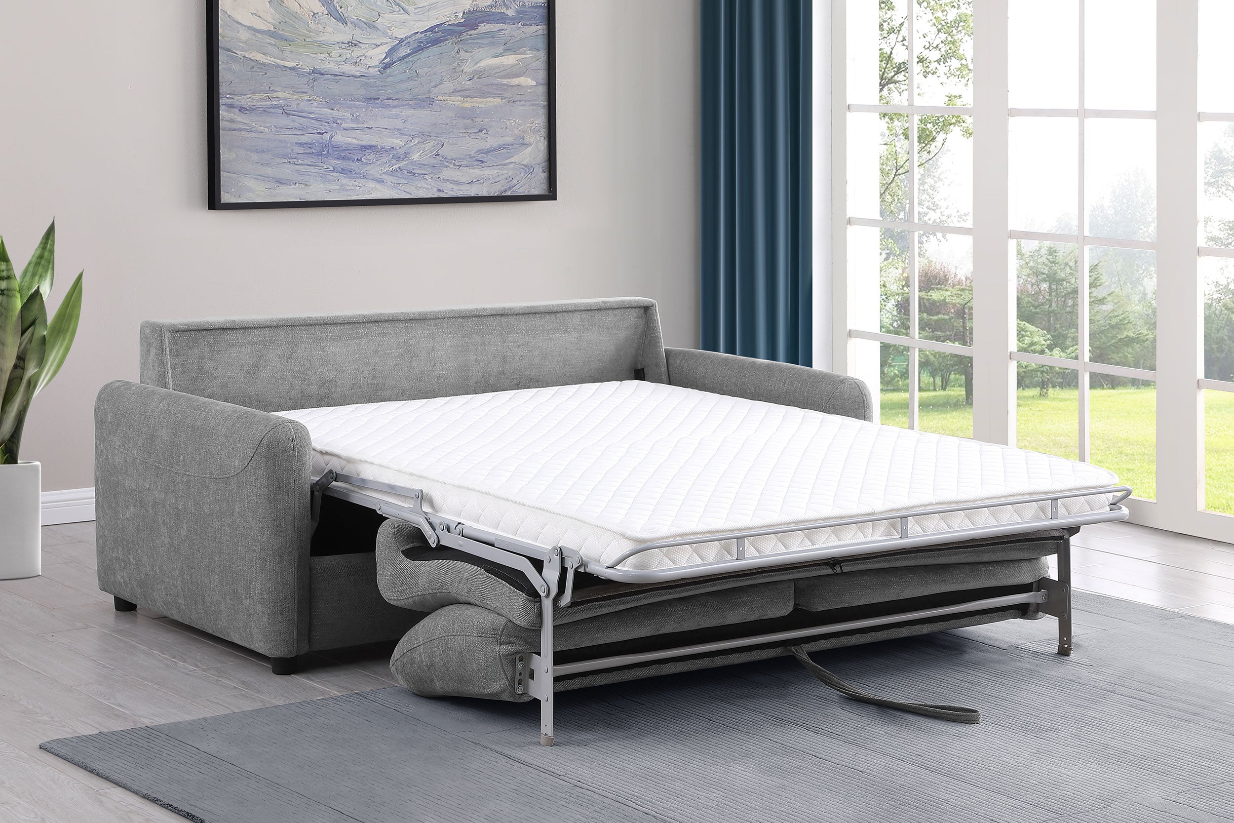 Rylie Upholstered Sofa Sleeper with  Mattress Beige