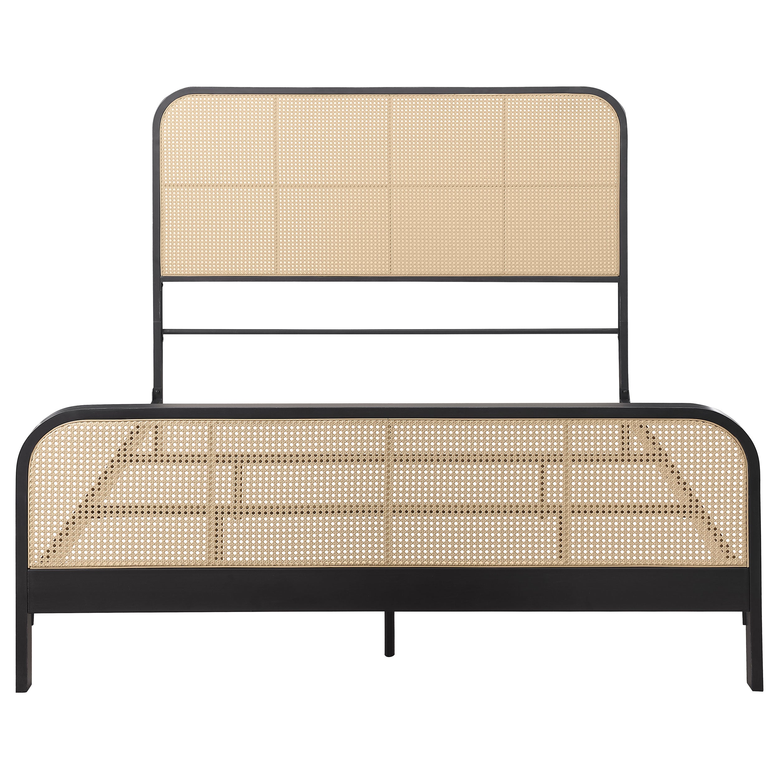 Lanewood Open Cane Webbing Metal  Bed Black