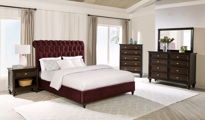 Devon  California King Bedroom Set Beige and Oak