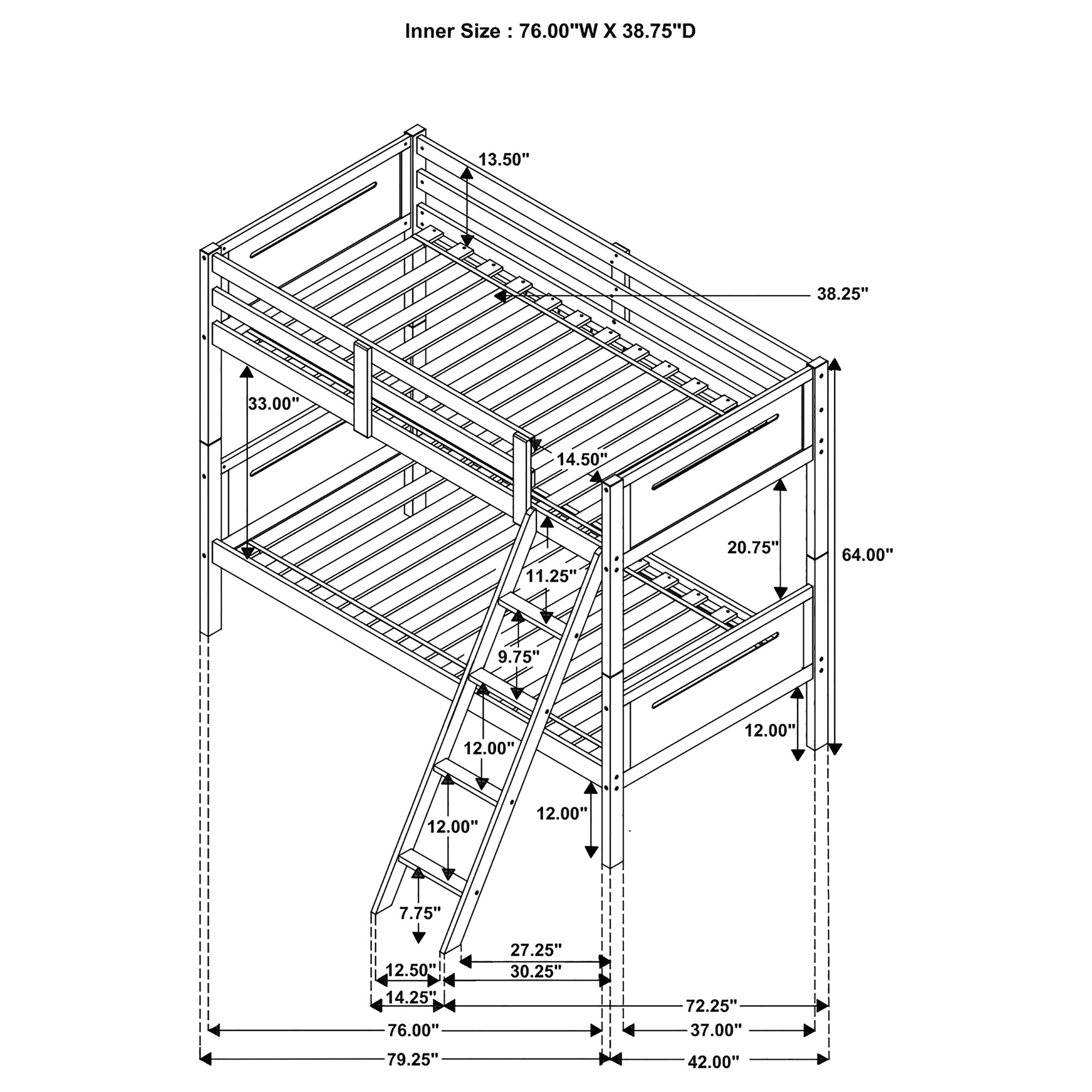Littleton Wood  Over  Bunk Bed Black