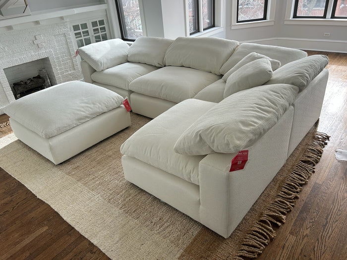Luxe Dream Performance Bouclé Square Arm Cloud - Ivory