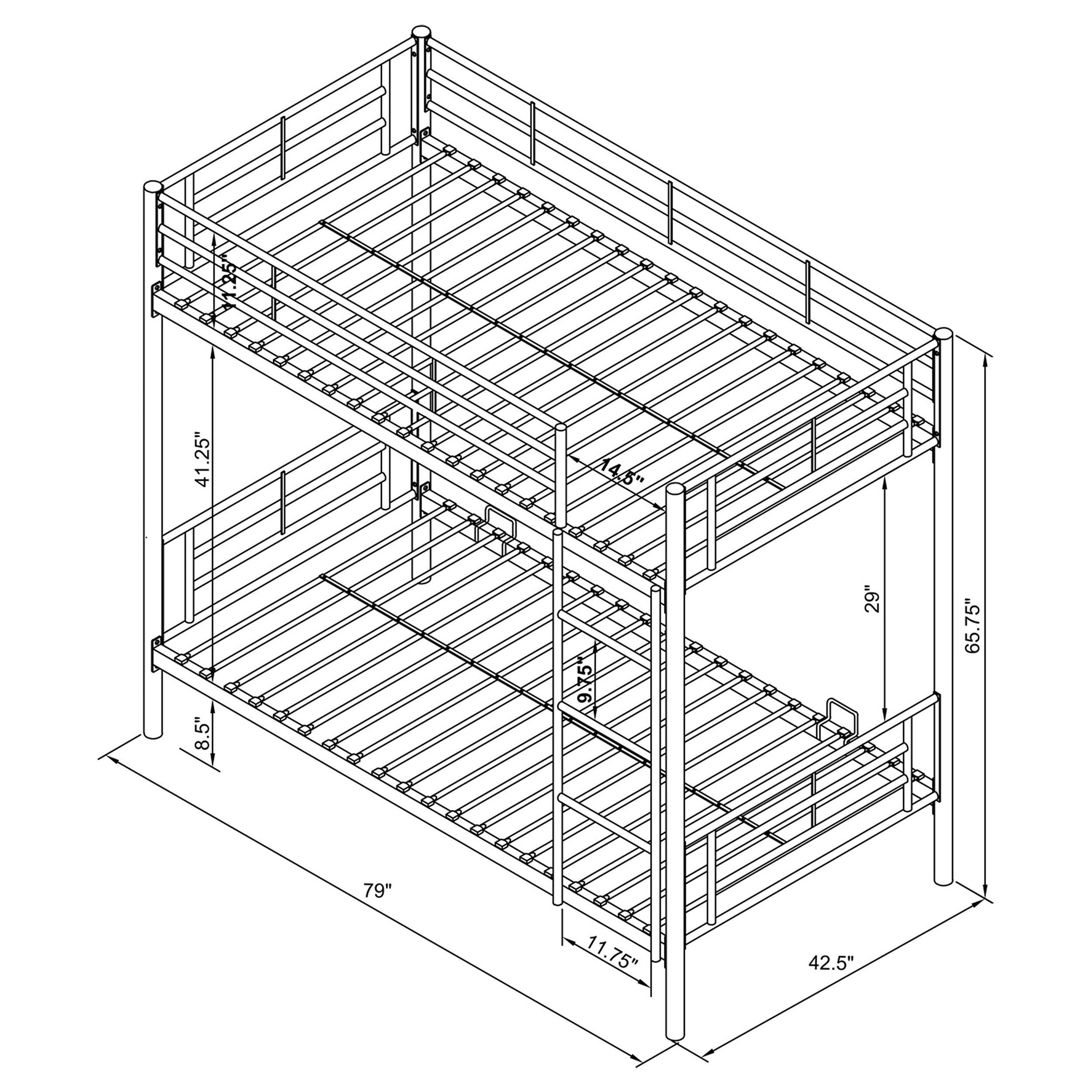 Hayward Metal  Over  Bunk Bed Black