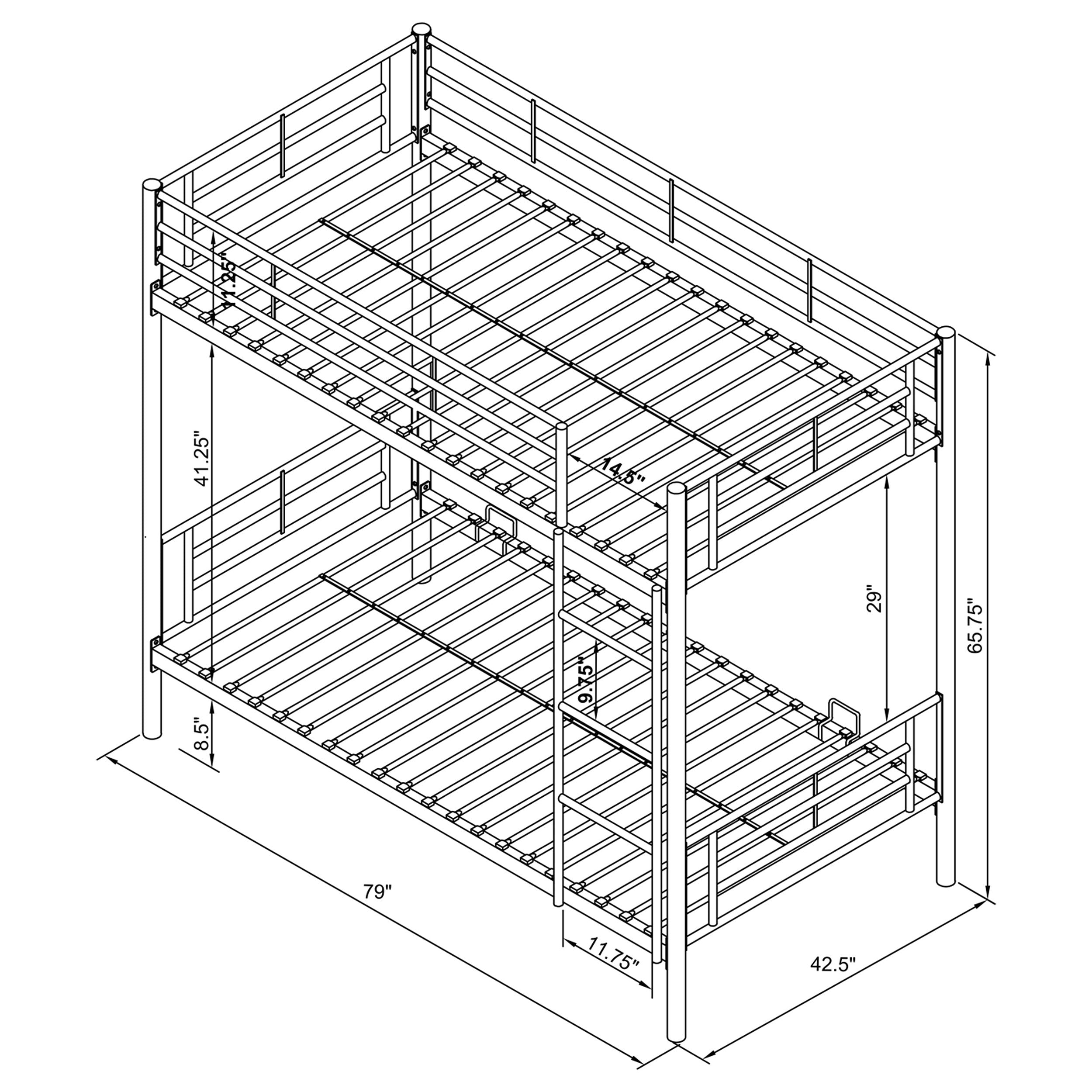 Hayward Metal  Over  Bunk Bed Black