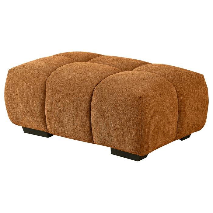 Camacho Rectangular Upholstered Tufted Ottoman Amber
