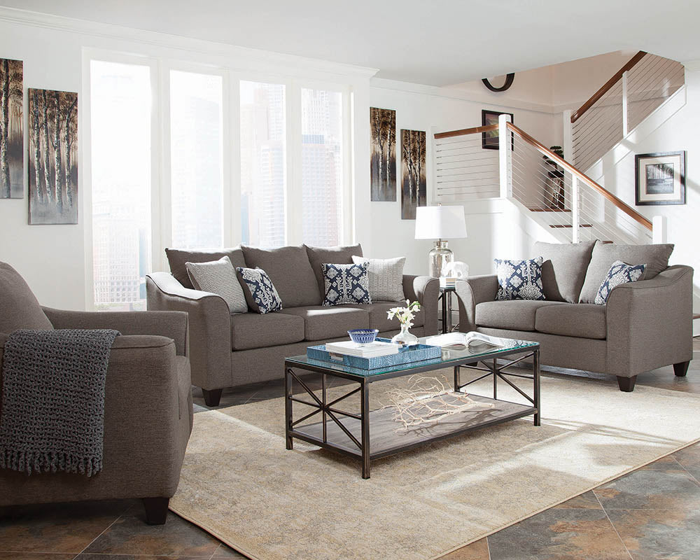 Salizar Upholstered Flared Arm Accent Chair Sand