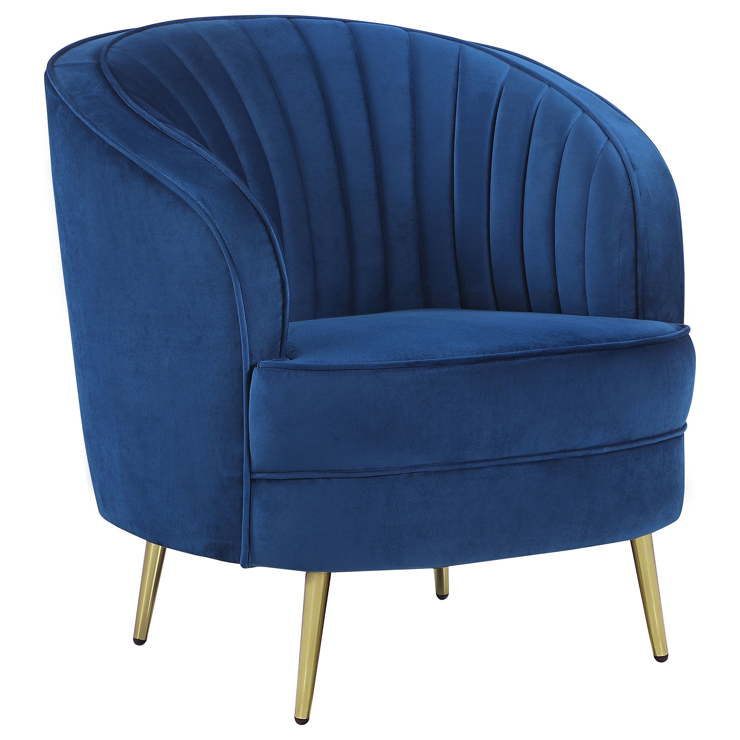 Sophia  Upholstered Channel Tufted Sofa Set Blue