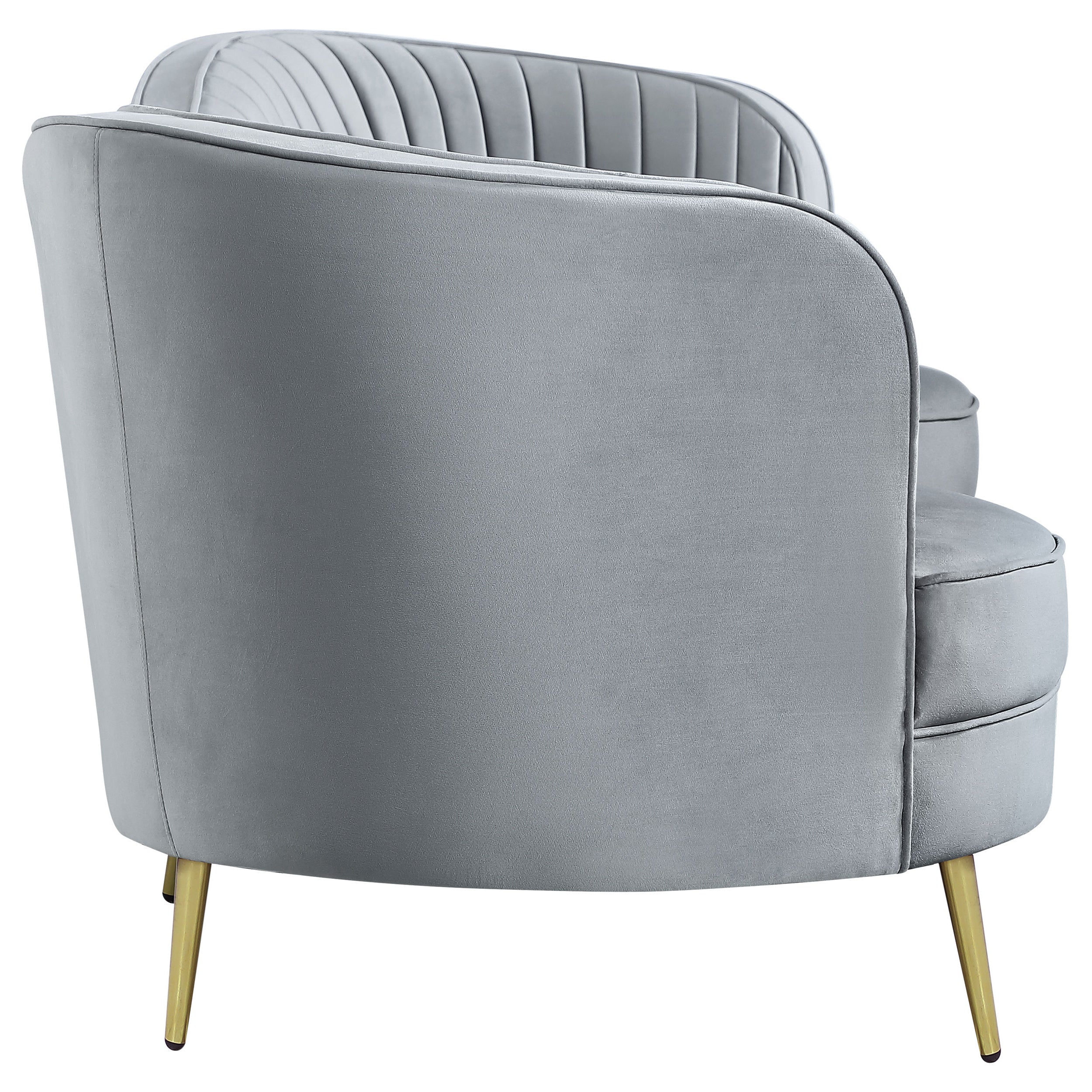 Sophia  Upholstered Channel Tufted Sofa Set Blue
