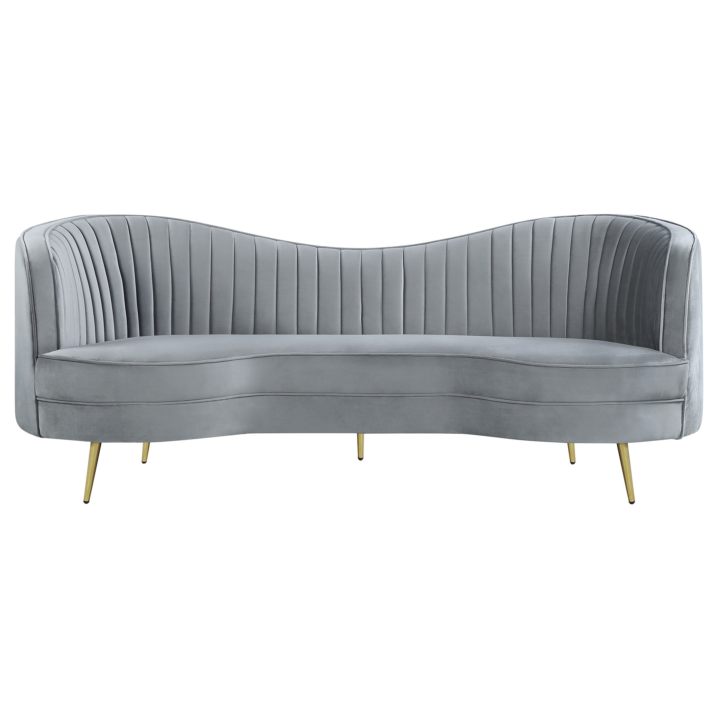 Sophia  Upholstered Channel Tufted Sofa Set Blue