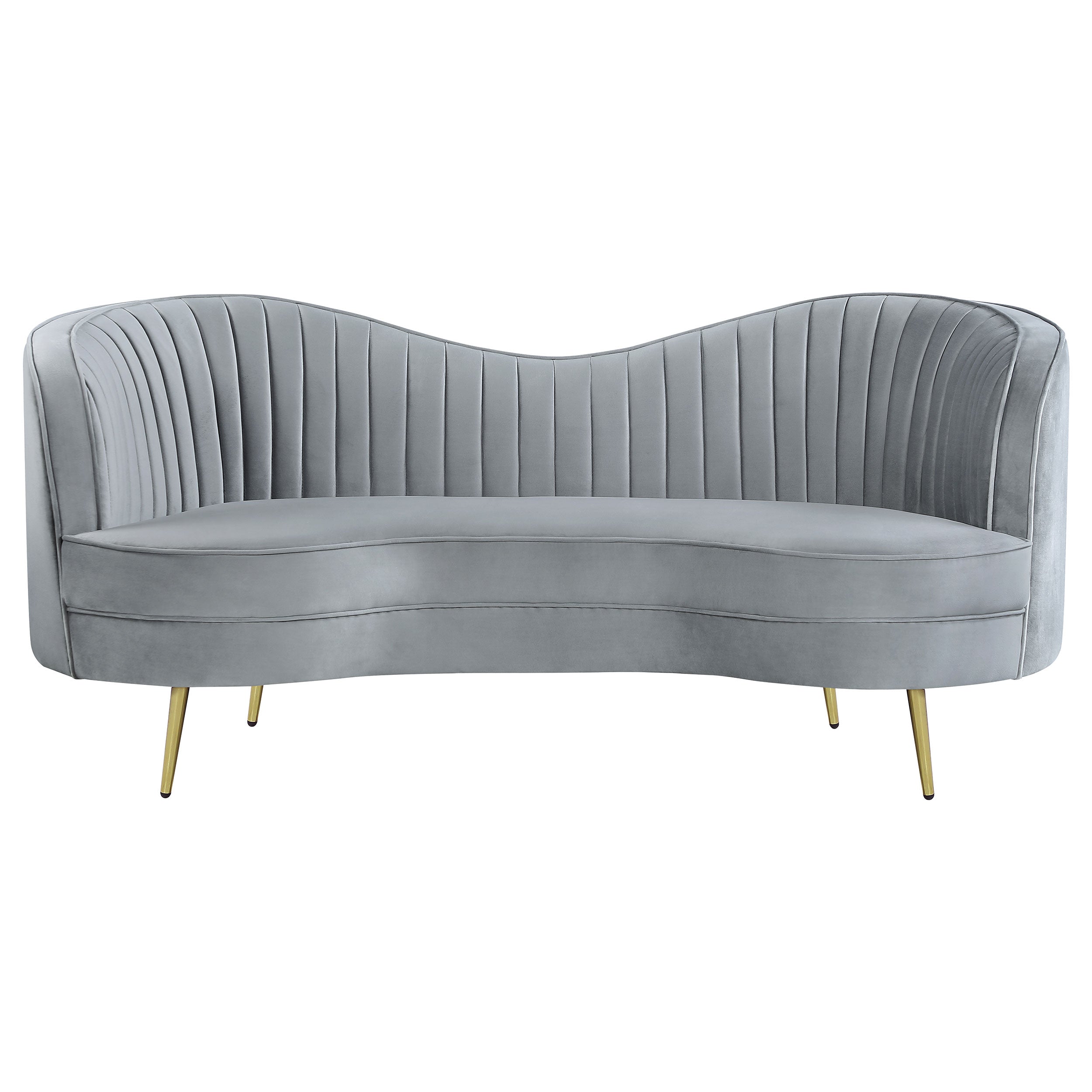 Sophia  Upholstered Channel Tufted Sofa Set Blue