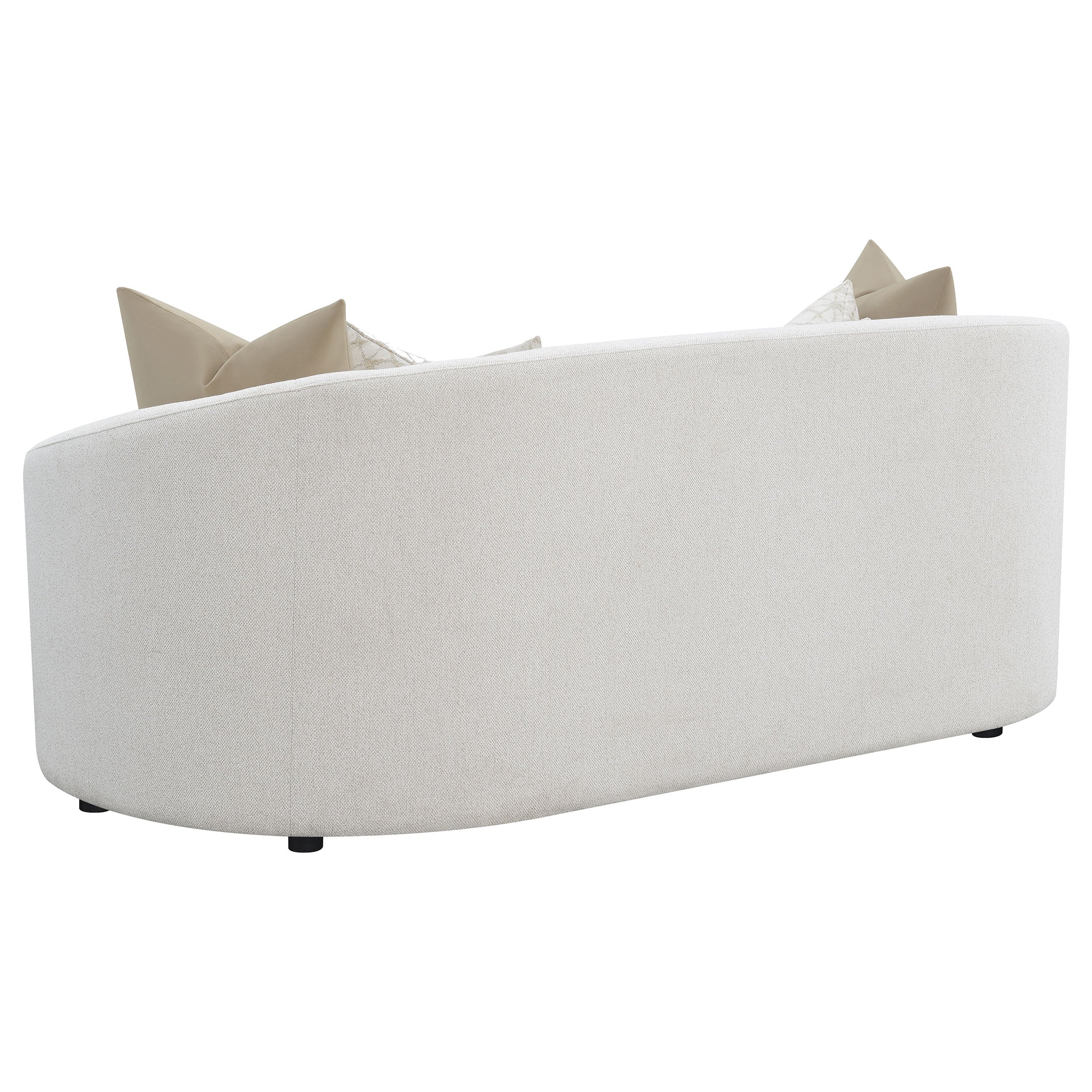 Rainn Boucle Upholstered Sloped Arm Sofa Set Latte