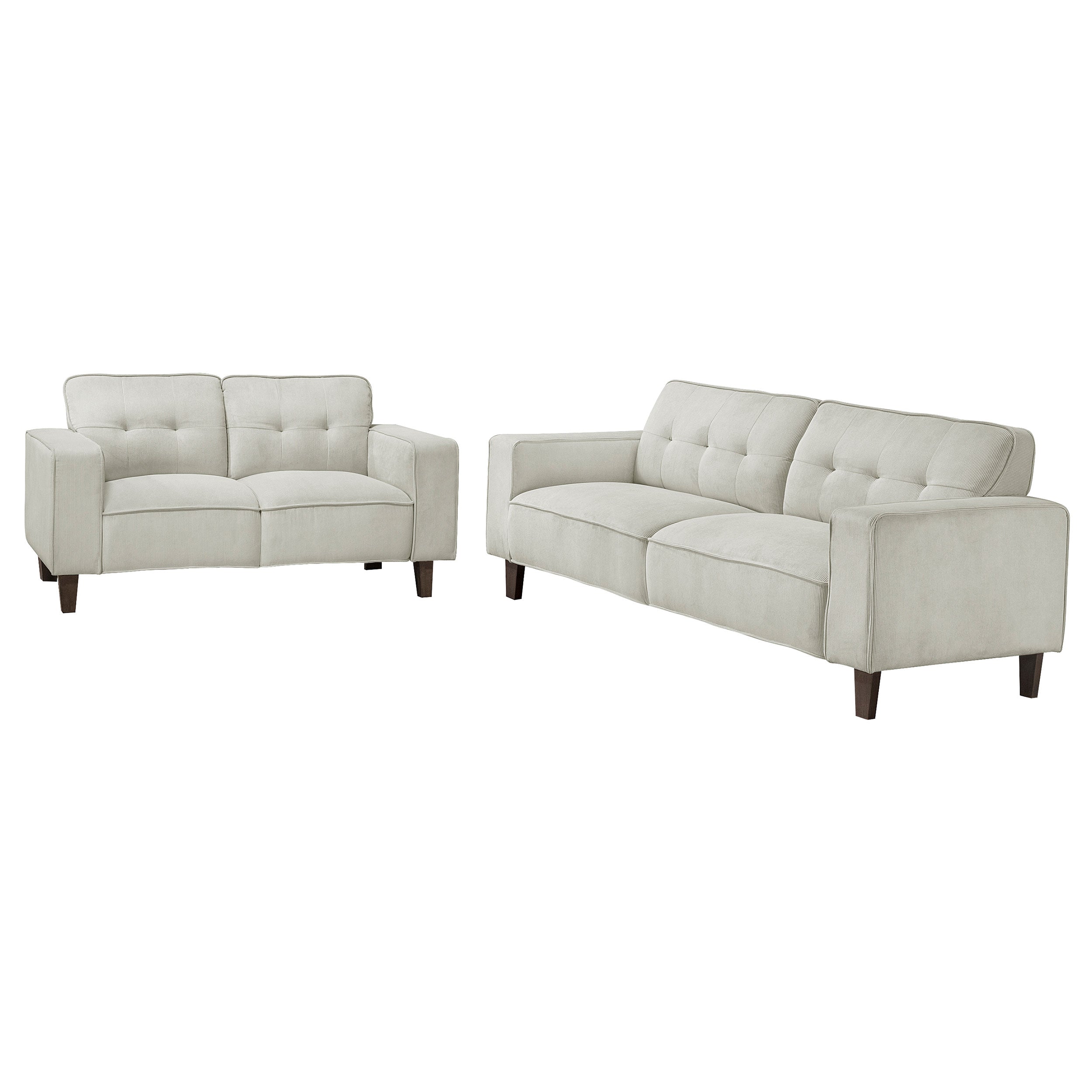 Deerhurst  Upholstered Track Arm Sofa Set Charcoal