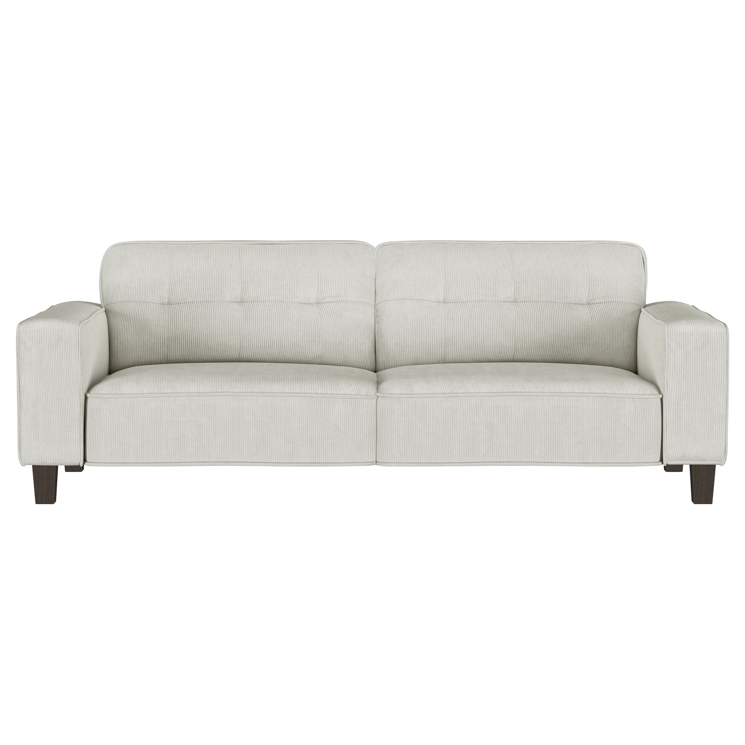Deerhurst  Upholstered Track Arm Sofa Set Charcoal