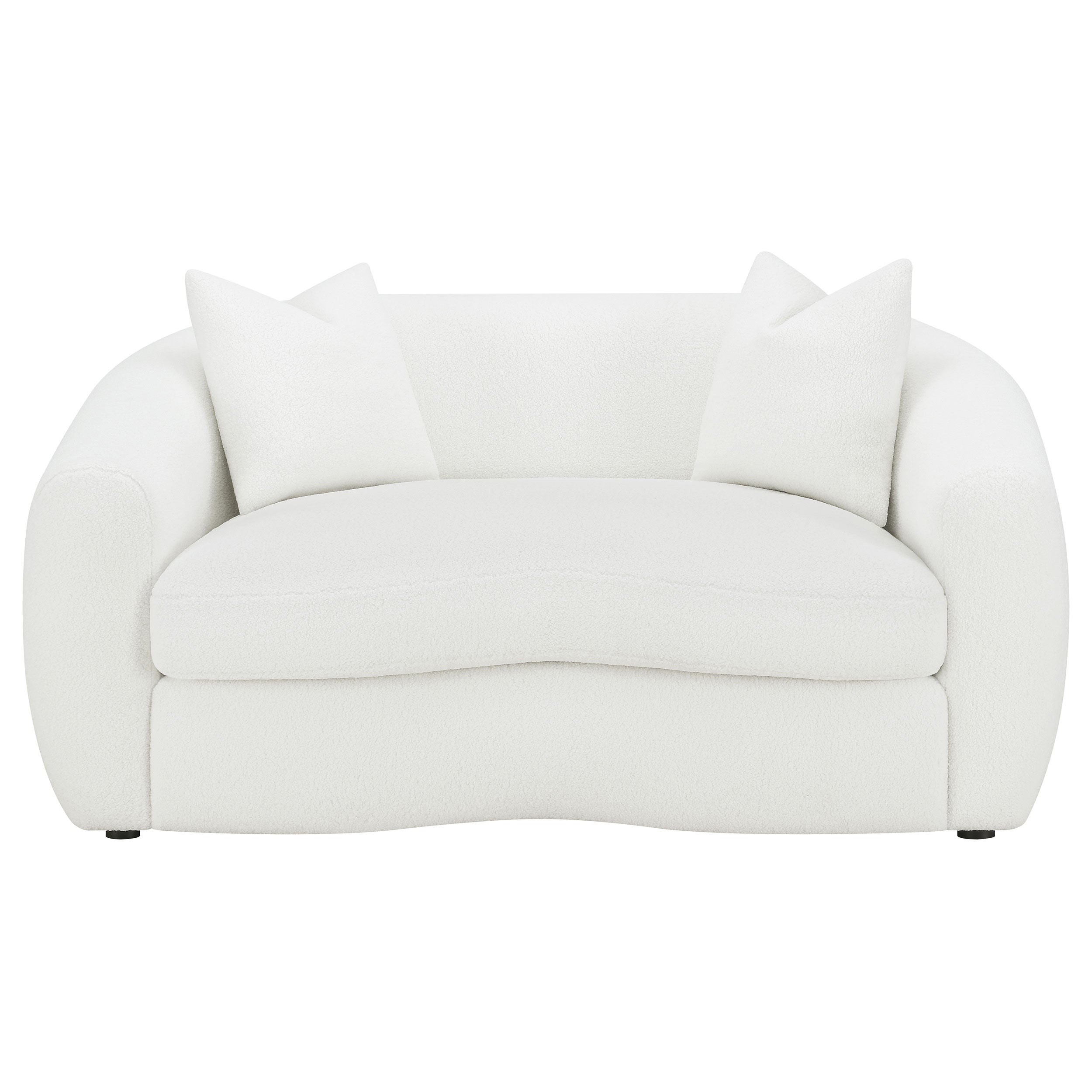Isabella  Faux Sheepskin Upholstered Sofa Set Natural