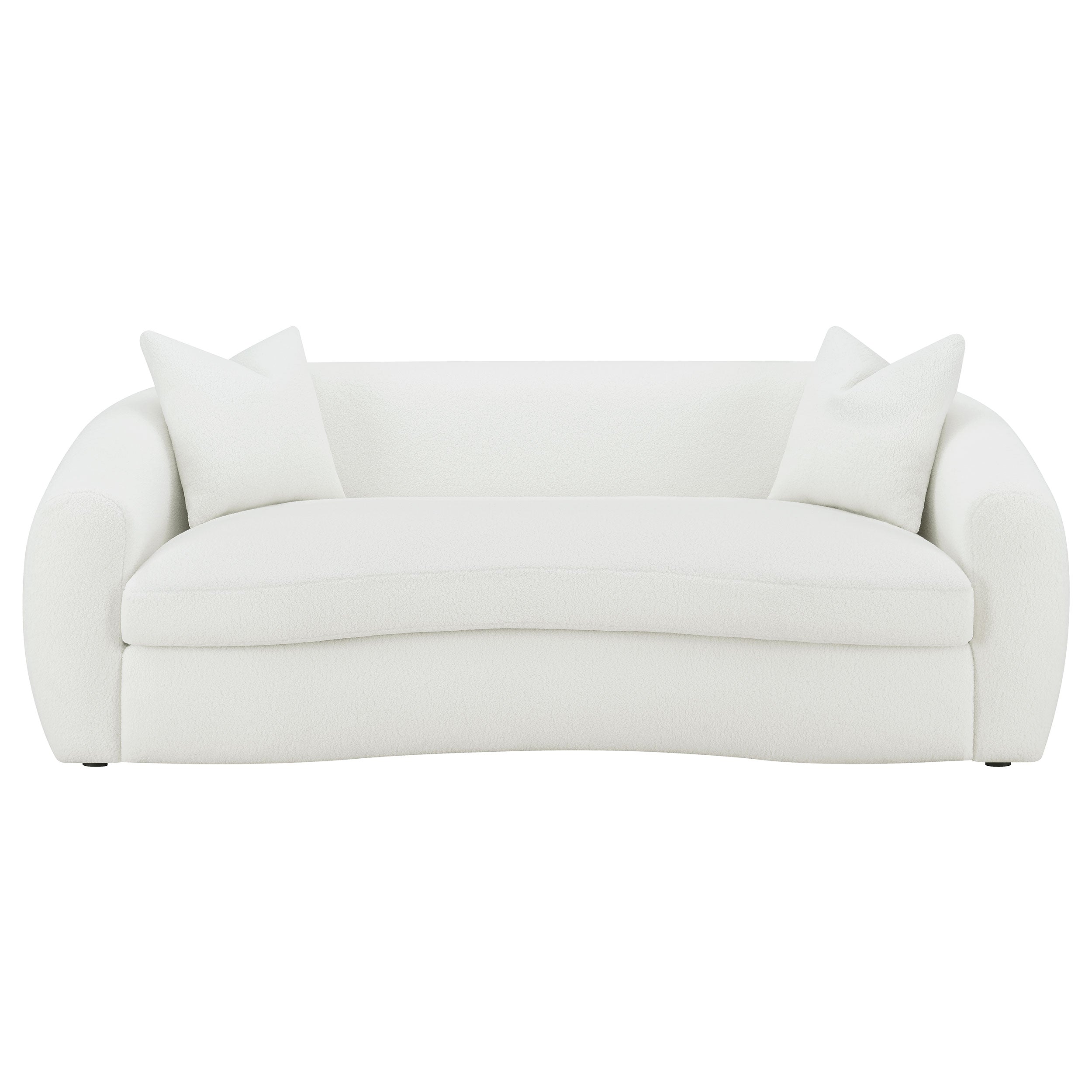 Isabella  Faux Sheepskin Upholstered Sofa Set Natural