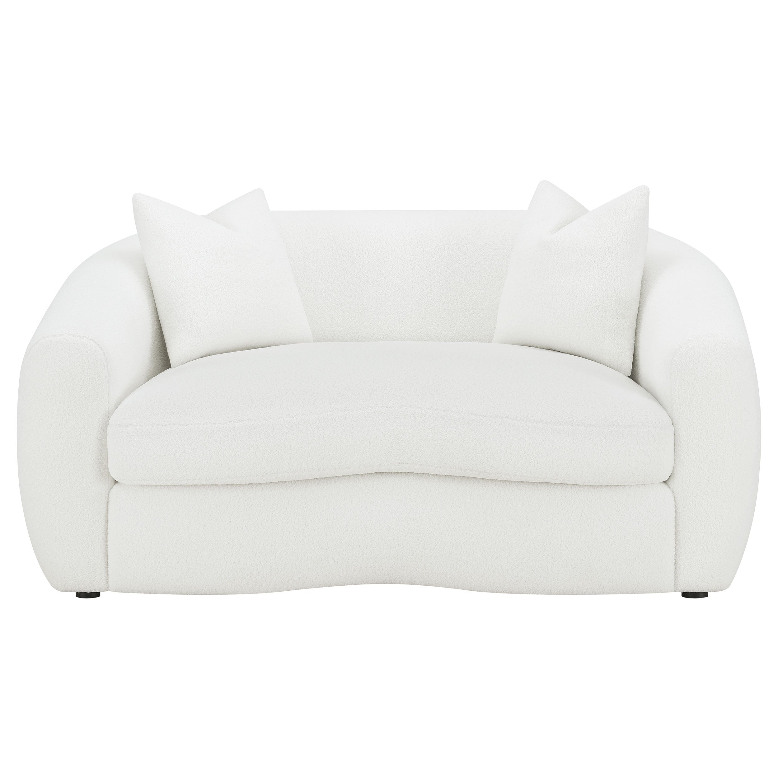 Isabella  Faux Sheepskin Upholstered Sofa Set Natural
