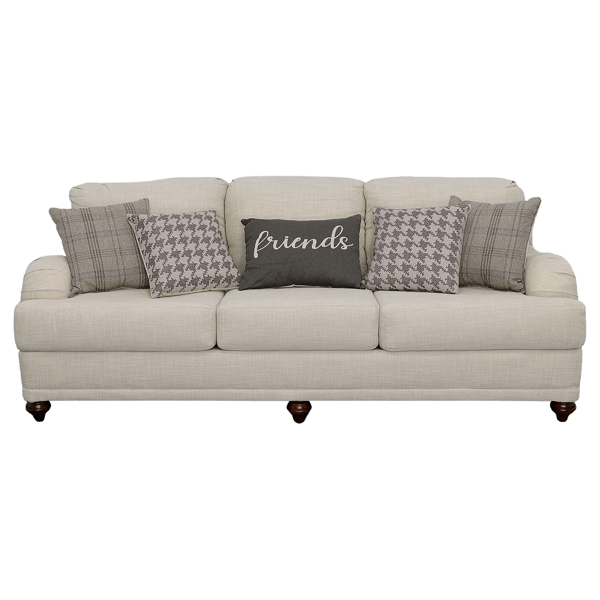 Glenn  Upholstered Sofa Set Light Grey and Blue