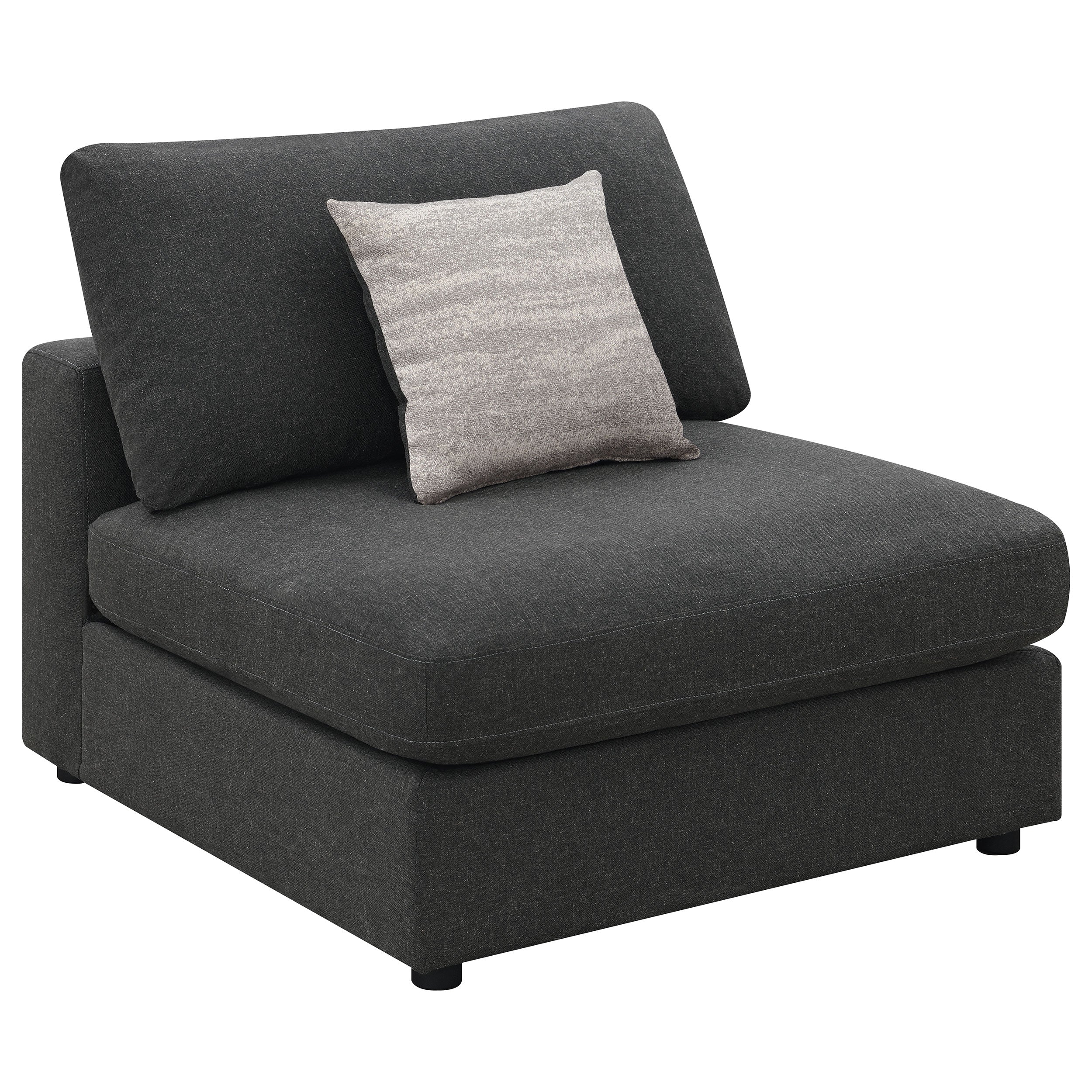 Serene Upholstered Armless Chair Beige