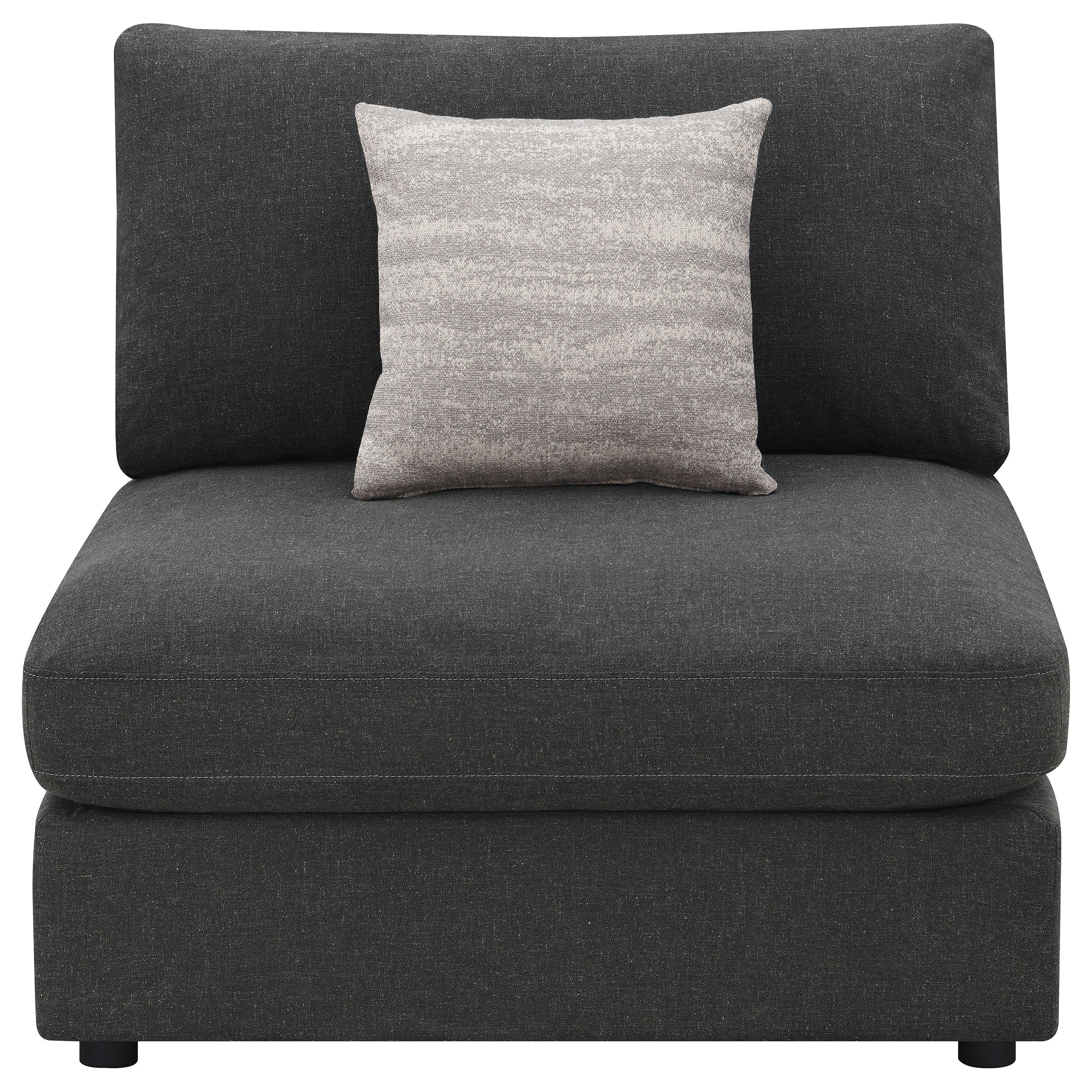 Serene Upholstered Armless Chair Beige