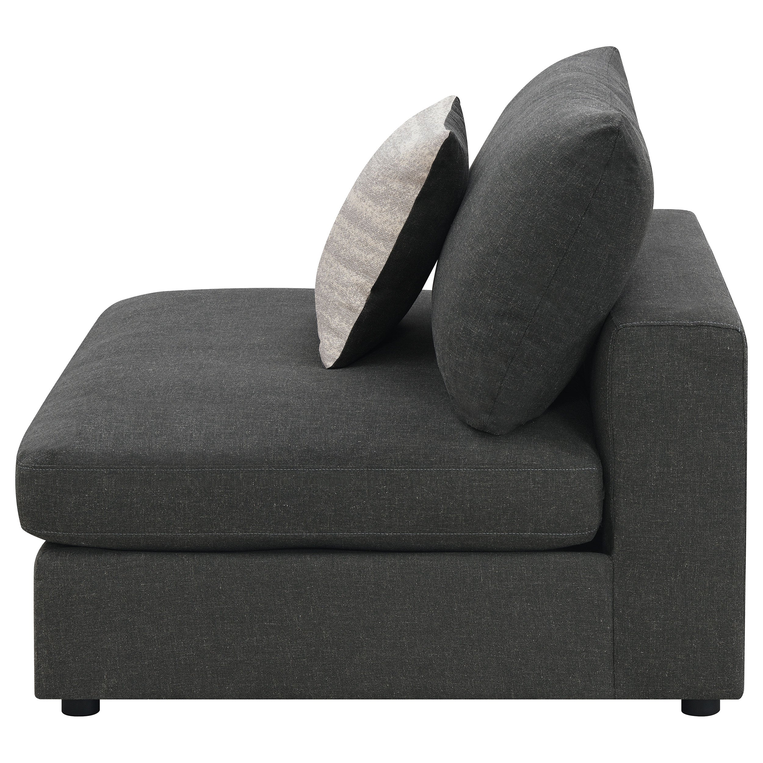 Serene Upholstered Armless Chair Beige