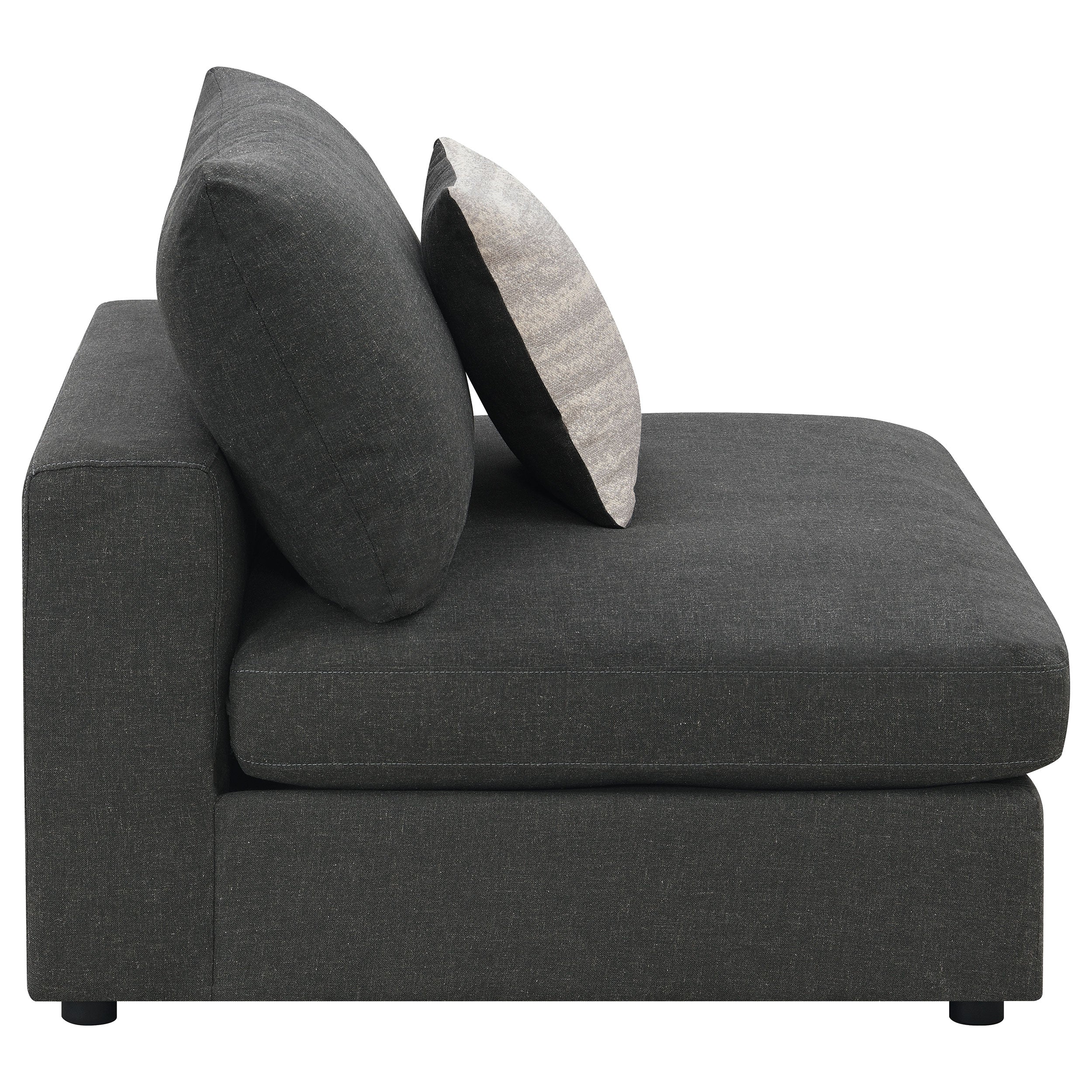 Serene Upholstered Armless Chair Beige
