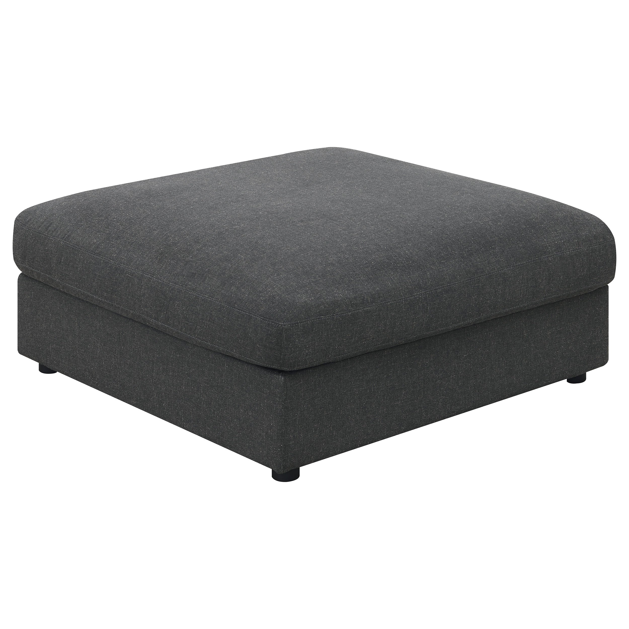 Serene Square Upholstered Ottoman Beige