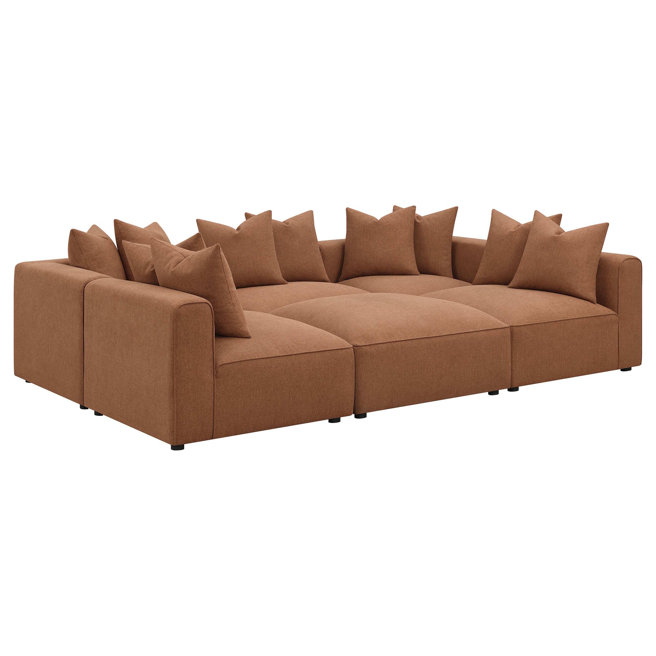 Jennifer Modular Sectional Grey & Terracotta