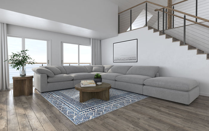 Luxe Dream Performance Bouclé Square Arm Cloud - Slate Grey