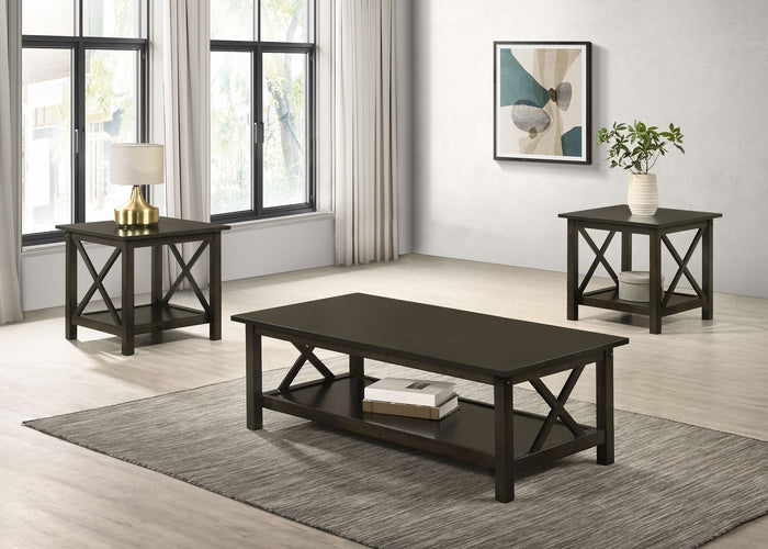 Rachelle  Rectangular Coffee Table Set Deep Merlot